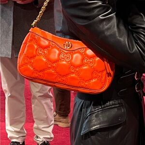Gucci Orange Leather Shoulder Bag